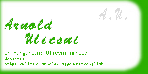 arnold ulicsni business card